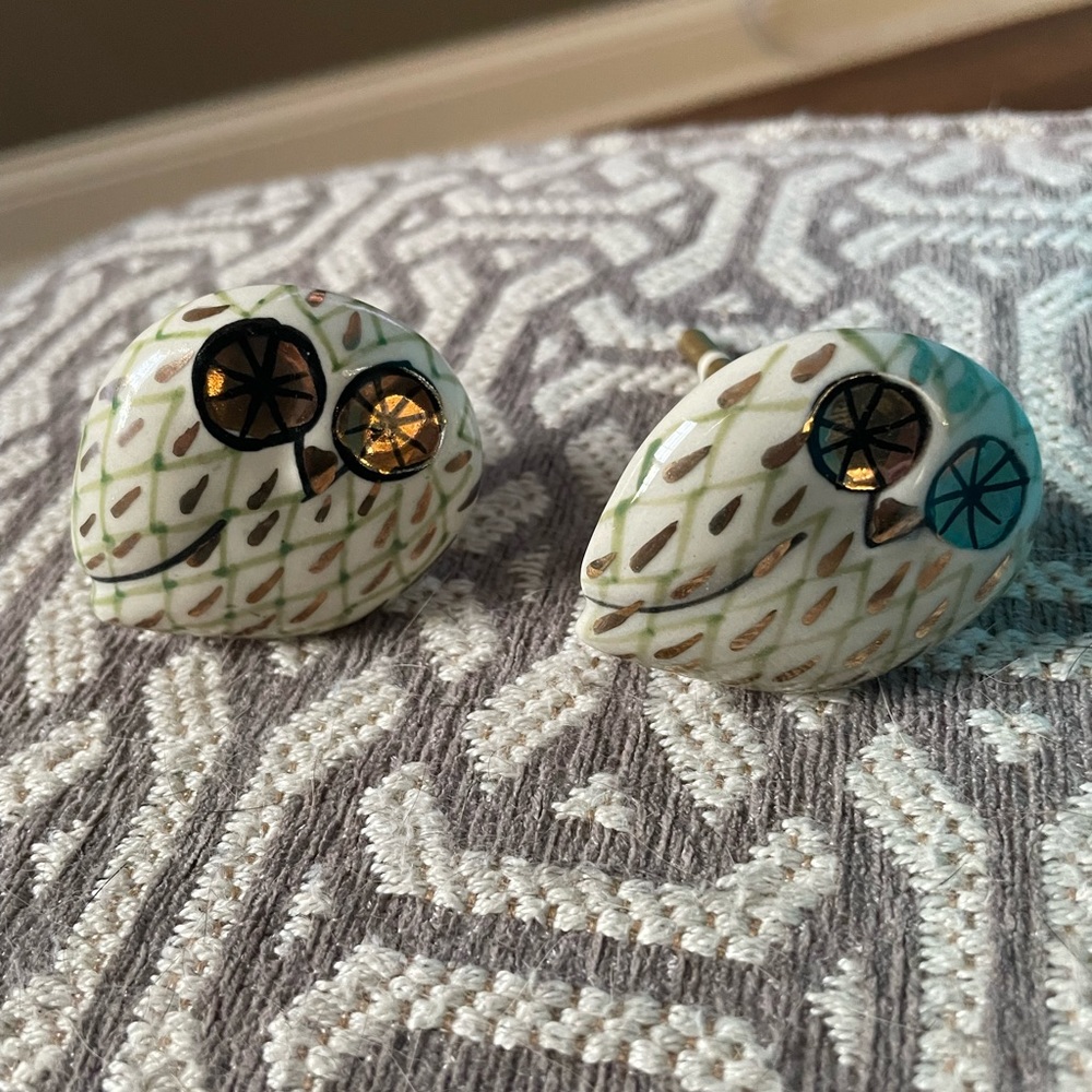 Set of 2 Owl Knobs